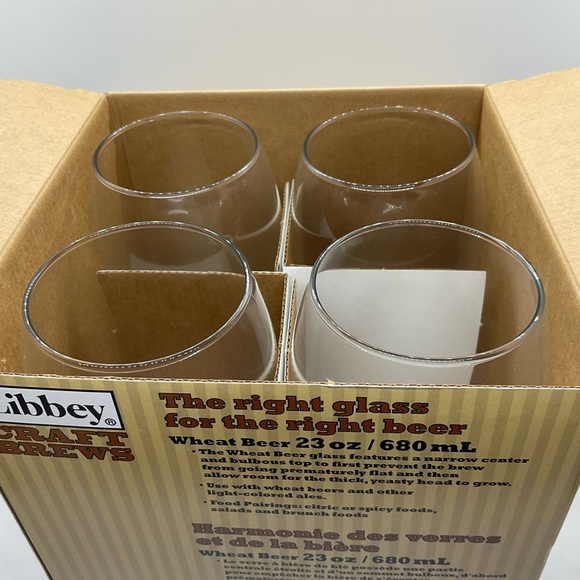Libbey Craft Brews Wheat Beer/Whit Bier Glasses, set of 4, NIB - Picture 3 of 4